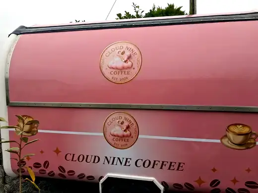 Cloud Nine Coffee trailer wrap
