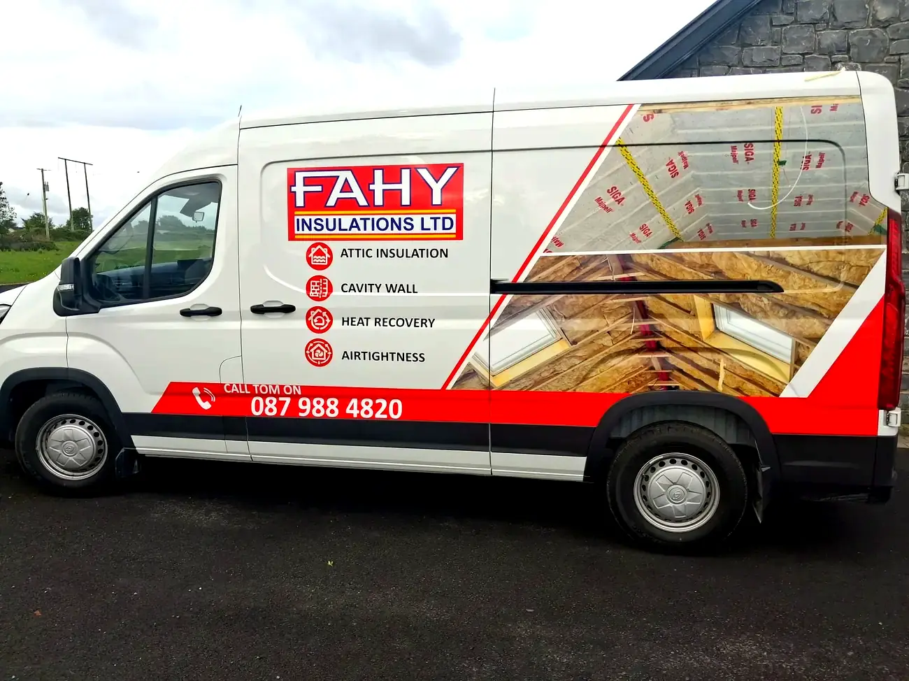 Fahy Insulations van side graphics